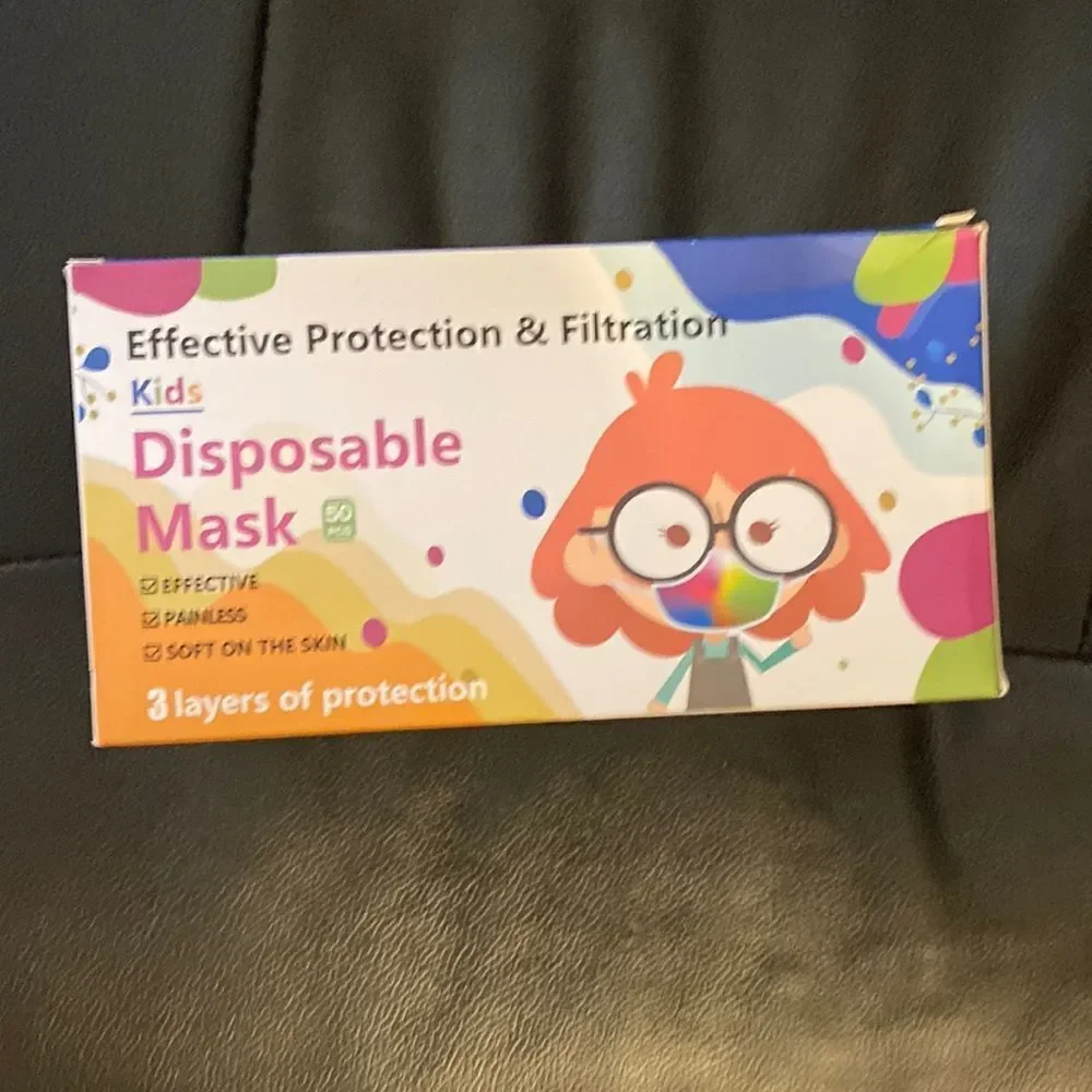 Kids 50 pcs disposable mask 3 layer of protection varies color new